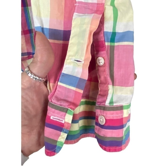 Ralph Lauren Plaid men’s button up shirt size large pastel colors preppy - Picture 7 of 12